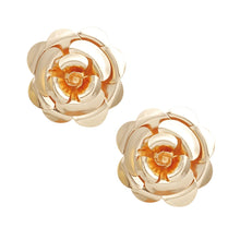 Load image into Gallery viewer, Studs Large Golden Bloom Lifelike Flower Earrings
