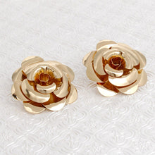 Load image into Gallery viewer, Studs Large Golden Bloom Lifelike Flower Earrings
