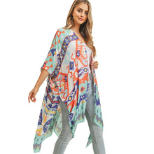 Load image into Gallery viewer, Turquoise Aztec Tribal Kimono
