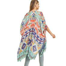 Load image into Gallery viewer, Turquoise Aztec Tribal Kimono
