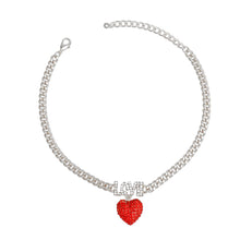 Load image into Gallery viewer, Anklet Silver Sparkling Love Red Heart Ankle Chain
