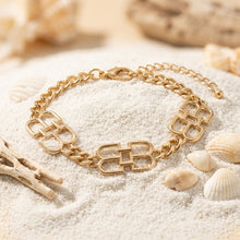 Load image into Gallery viewer, Luxe Gold Linked Letter B Heritage Anklet
