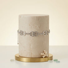 Load image into Gallery viewer, Luxe Silver Linked Letter B Heritage Anklet
