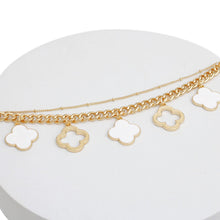 Load image into Gallery viewer, Bracelet White Clover Quatrefoil Charm Gold Chain
