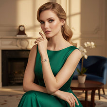 Load image into Gallery viewer, Black Encrusted Quatrefoil Motif Gold Bracelet
