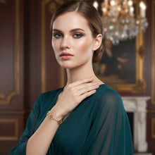 Load image into Gallery viewer, Red Encrusted Quatrefoil 5 Motif Chain Bracelet
