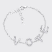 Load image into Gallery viewer, Bracelet VOTE Rhinestone Silver Chain for Women
