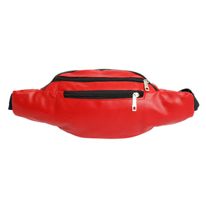 Fanny Pack 80's Red 5 Pocket Waist Bag Women