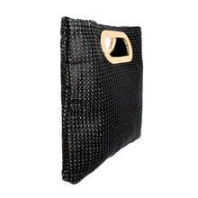 Load image into Gallery viewer, Handbag Black Rhinestone Mesh Square Clutch Women
