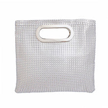 Load image into Gallery viewer, Handbag Silver Rhinestone Mesh Square Clutch Women
