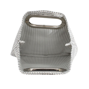 Handbag Silver Rhinestone Mesh Square Clutch Women