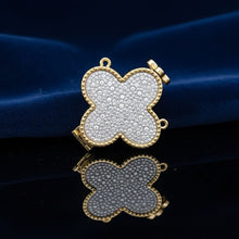 Load image into Gallery viewer, Mini Gold Quatrefoil Sparkle Crossbody Compact
