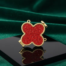Load image into Gallery viewer, Mini Red Quatrefoil Sparkle Crossbody Compact
