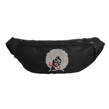 Load image into Gallery viewer, Fanny Pack Black Afro Rhinestone Bag for Women
