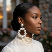 Load image into Gallery viewer, White Pearl Teardrop Chunky Earrings for Women
