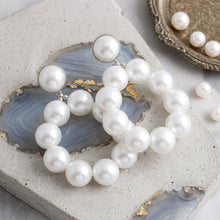 Load image into Gallery viewer, White Pearl Teardrop Chunky Earrings for Women
