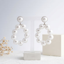 Load image into Gallery viewer, White Pearl Teardrop Chunky Earrings for Women
