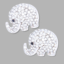 Load image into Gallery viewer, Silver Rhinestone Elephant Studs
