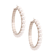 Load image into Gallery viewer, White Wire Wrapped Hoops
