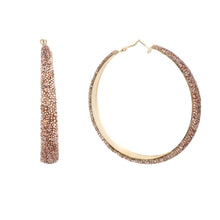 Load image into Gallery viewer, Hoops Rose Gold Crusted Gold Earrings for Women
