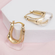 Load image into Gallery viewer, Hoops Clear U Shaped Gold Earrings for Women
