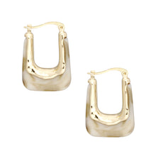 Load image into Gallery viewer, Hoops Marbled Ivory U Shaped Earrings for Women
