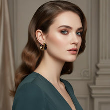 Load image into Gallery viewer, Hoop Tortoiseshell Resin Coated Classic Earrings
