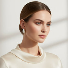 Load image into Gallery viewer, Hoop White Resin Coated Classic Wide Gold Earrings

