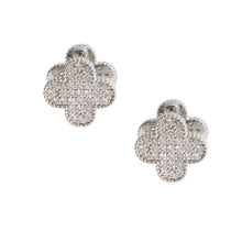 Load image into Gallery viewer, Black Clover Silver Stud Earrings with Omega Back
