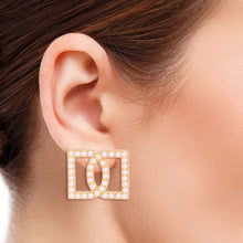 Load image into Gallery viewer, Cream Double D Studs
