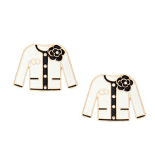 Load image into Gallery viewer, Studs Cream Gold Camellia Sweater Earrings Women
