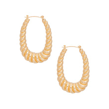 Load image into Gallery viewer, Hoops Twisted Gold Metal Oval Earrings for Women
