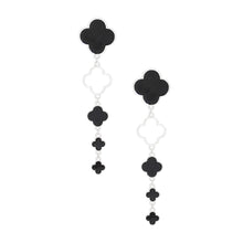 Load image into Gallery viewer, Dangle Gold Silver Quatrefoil Linear Earrings
