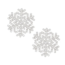 Load image into Gallery viewer, Stud Radiating Snowflake Silver Earrings for Women
