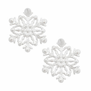 Stud Stellar Snowflake Silver Earrings for Women