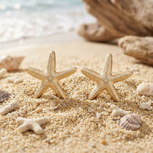 Load image into Gallery viewer, Stud Gold Starfish Seaside Sculpted Earrings
