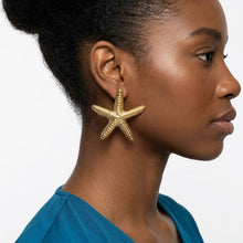 Load image into Gallery viewer, Stud Gold Starfish Seaside Sculpted Earrings
