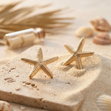 Load image into Gallery viewer, Stud Gold Starfish Seaside Sculpted Earrings
