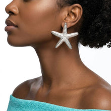 Load image into Gallery viewer, Stud Silver Starfish Seaside Sculpted Earrings
