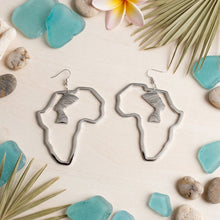 Load image into Gallery viewer, Silver Africa Nefertiti Charm Fish Hook Earrings
