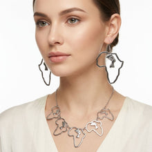 Load image into Gallery viewer, Silver Africa Nefertiti Charm Fish Hook Earrings
