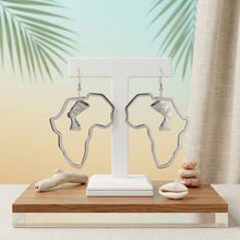Load image into Gallery viewer, Silver Africa Nefertiti Charm Fish Hook Earrings

