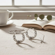 Load image into Gallery viewer, Hoop White Pearl Crystal Heart Star Flower Earrings
