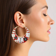 Load image into Gallery viewer, Hoop Fashion House Chic Red and Gold Earrings
