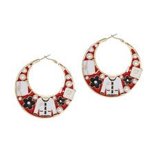 Load image into Gallery viewer, Hoop Fashion House Chic Red and Gold Earrings
