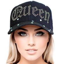 Load image into Gallery viewer, Hat Black Canvas Queen Baseball Cap for Women
