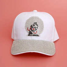 Load image into Gallery viewer, Hat White Afro Rhinestone Baseball Cap for Women
