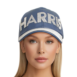 Hat Navy Harris Campaign Rhinestone  Baseball Cap