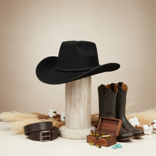 Load image into Gallery viewer, Cowboy Hat Black Soft Suede Cattleman Western Hat

