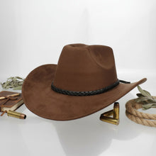 Load image into Gallery viewer, Cowboy Hat Brown Soft Suede Cattleman Western Hat
